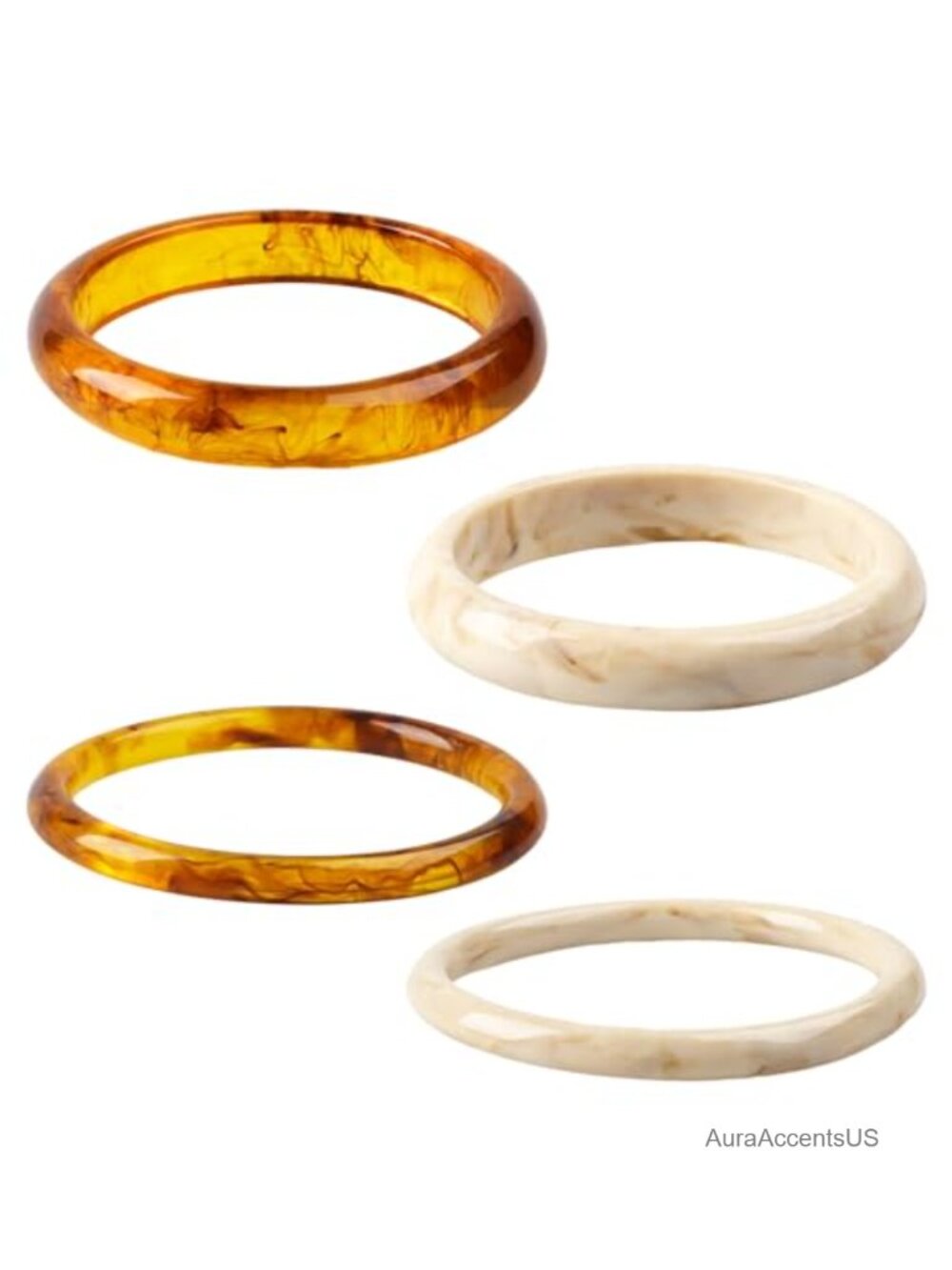 Acrylic Resin Bangle Bracelets Set Stackable Chunky Statement Women